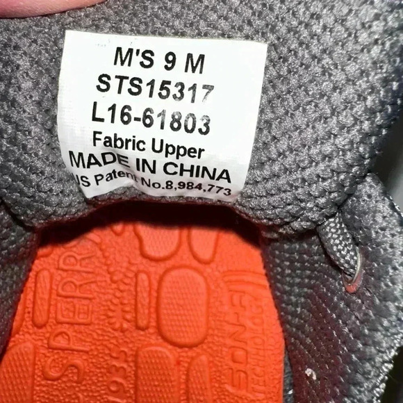 Men's Sperry Sneakers, Gray & Orange Size 9 Boat Shoes - Picture 10 of 12